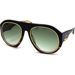 Borbonese Eclissi 12/55 Γυναικεία Γυαλιά Ηλίου Aviator Κοκάλινα Μαύρα με Πράσινο Polarized Φακό