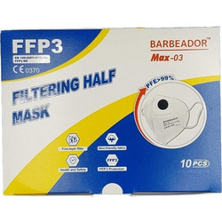 Barbeador MAX-03 FFP3 Filtering Half Mask Μαύρη 10τμχ
