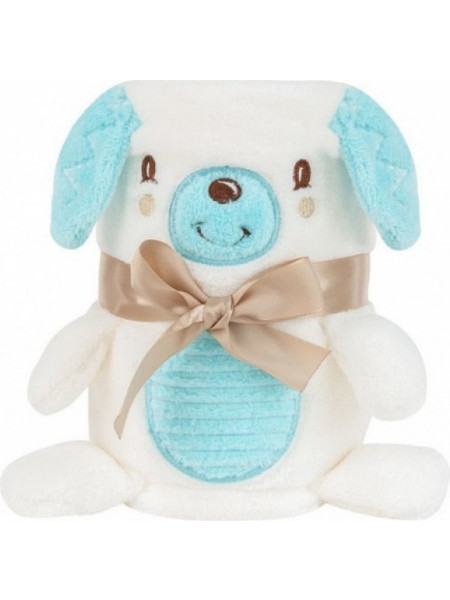KikkaBoo 3D Puppy Κουβέρτα Αγκαλιάς Fleece με Λούτρινο 75x100 Λευκή
