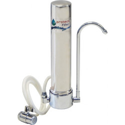 Proteas Filter Slim Μονό Φίλτρο Νερού Άνω Πάγκου 1/4"-1/4" με Βρυσάκι Inox EW-012-0401
