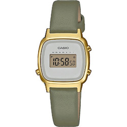 Casio Ψηφιακό Γυναικείο Ρολόι Χρονογράφος με Πράσινο Δερμάτινο Λουράκι LA-670WEFL-3EF