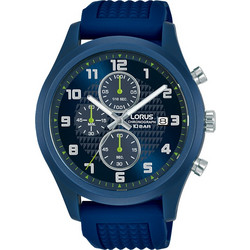 Lorus Sports Ανδρικό Ρολόι Χρονογράφος με Μπλε Καουτσούκ Λουράκι RM389GX9 Blue