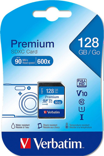Κάρτα Μνήμης Verbatim Premium SDXC 128GB Class 10 U1 UHS-I
