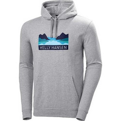 Helly Hansen Nord Graphic Pullover Hoodie Ανδρικό Αθλητικό Φούτερ με Κουκούλα Γκρι 62975-949