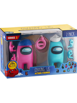 PMI Among Us S2 2 Φιγούρες με Αξεσουάρ Pink/Blue AU6215
