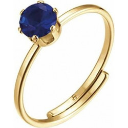Δαχτυλίδι Luca Barra από χρυσό ατσάλι με μπλε κρύσταλλο 5mm ANK338