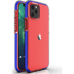 Spring Case clear TPU gel protective cover with colorful frame for iPhone 13 mini dark blue