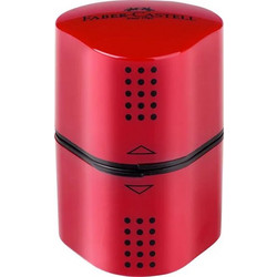 Faber-Castell Τριπλή Ξύστρα Βαρελάκι Grip Κόκκινο κωδικός 183801
