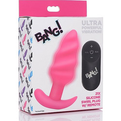 Xr Brands Bang Butt Plug Πρωκτική Σφήνα με Δόνηση Ροζ