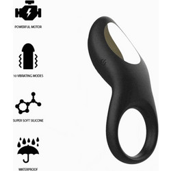 Ibiza Remote Control Vibrating Ring Ελαστικό Δαχτυλίδι Πέους Σιλικόνης με Δόνηση Μαύρο