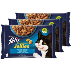 Purina Felix Sensations Jellies with Salmon & Trout in Jelly 4x85gr 3τμχ
