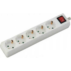 V-TAC Πολύπριζο 5 Θέσεων με 3x1,5mm και 5m Καλώδιο και Διακόπτη Άσπρο 8767