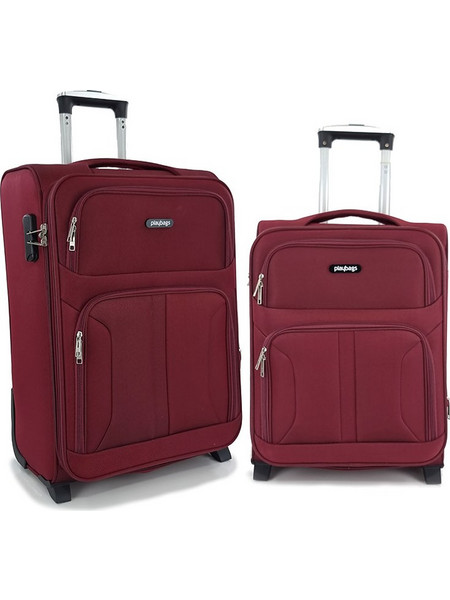 Playbags Collection PS1433 Σετ Βαλίτσες 2τμχ Καμπίνας & Μεσαία Μπορντό