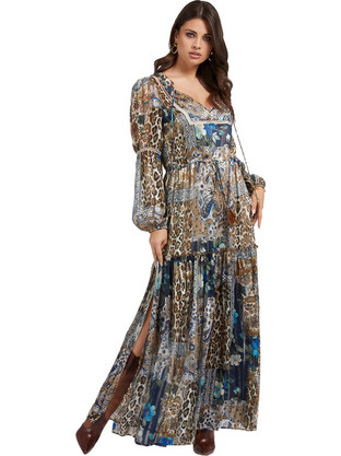 Guess Domitille Maxi Φόρεμα για Γάμο / Βάπτιση Πολύχρωμο W2YK36WEPO0-P78X