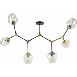 InLight Κρεμαστό Φωτιστικό Οροφής Πολύφωτο E27 Μαύρο 6129-6-GL