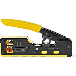 Nedis CCGG89510BK Crimp Pliers Cutting / Plier / STRIPPING, Rubber / Steel Black / YELLOW