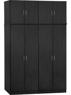 HomeMarkt Τετράφυλλη Ντουλάπα Ρούχων με Πατάρι Zebrano 160x42x241cm HM11353.01