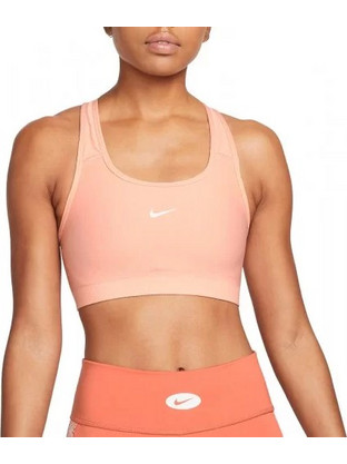 Nike Dri-FIT Swoosh Seamless Αθλητικό Μπουστάκι με Μέτρια Στήριξη Σομόν DD3540-824