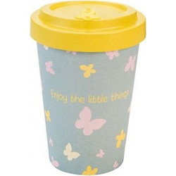 Well Ποτήρι Bamboo με Καπάκι Butterflies 400ml