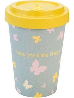 Well Ποτήρι Bamboo με Καπάκι Butterflies 400ml