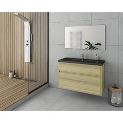 Drop Instinct 100 Σετ Έπιπλο Μπάνιου με Νιπτήρα & Καθρέπτη Natural Oak BL
