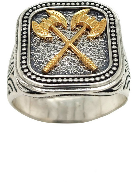 Δαχτυλίδι Anastasios Creations ασήμι 925 με τσεκούρια FD865