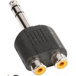 Adam Hall 7549 Αντάπτορας Stereo 2xRCA(f) - 1/4 Jack(m) Μαύρος