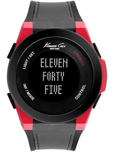 Kenneth Cole Ψηφιακό Ανδρικό Ρολόι Χρονογράφος με Μαύρο Δερμάτινο Λουράκι 10022807