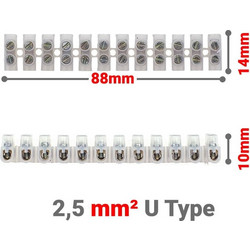 Κλέμμες Σειρά 12 Θέσεων 2,5mm u Type