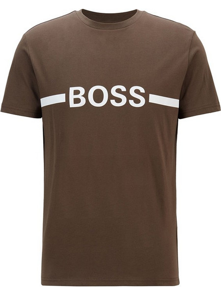 Ανδρικό Βαμβακερό T-shirt BOSS 50437367-254 Χακί