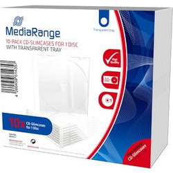 MediaRange CD Slimcase for 1 Disc 5.2mm Transparent Tray (10 Pack) (MRBOX32-T)