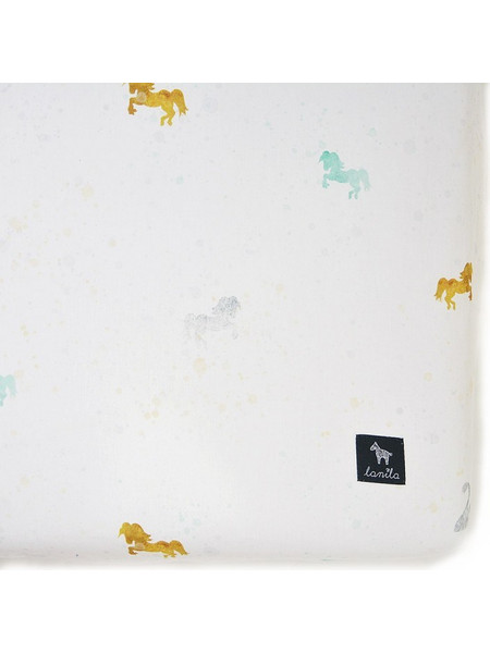 Lanila Pony Dots Βρεφικό Σεντόνι Κούνιας Βαμβακερό με Λάστιχο 70x140 White