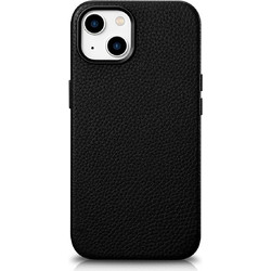 iCarer Litchi Premium Leather Case iPhone 14 Plus Magnetic Leather Case with MagSafe Black (WMI14220711-BK)