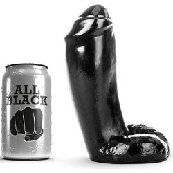 All Black Dong Ρεαλιστικό Dildo με Βεντούζα & Όρχεις 18cm Μαύρο