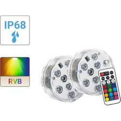 XANLITE φωτιστικό μπαταρίας led RGB IP68 με τηλεχειριστήριο 3ΑΑΑ Φ70Χ28