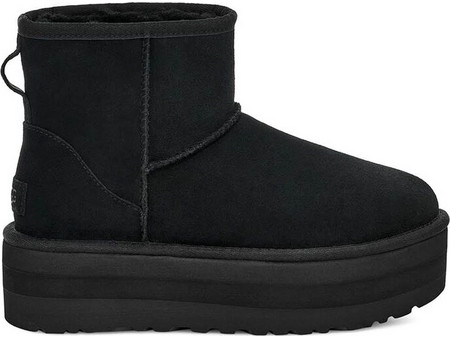 UGG Γυναικεία Μποτάκια Πλατφόρμα Suede Μαύρα με Γούνα 1134991-BLK