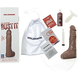 Doc Johnson Cock Ρεαλιστικό Dildo με Βεντούζα Όρχεις & Δυνατότητα Εκσπερμάτωσης 23.37cm Καφέ