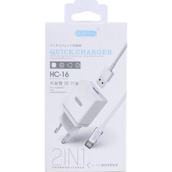 EZRA Φορτιστής με Καλώδιο Lightning με Θύρα USB-A White HC16