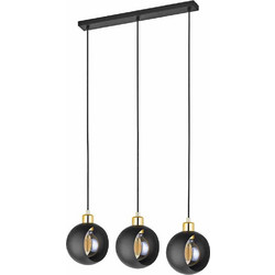 TK Lighting Cyklop Κρεμαστό Φωτιστικό Οροφής Τρίφωτο Μαύρο 2753