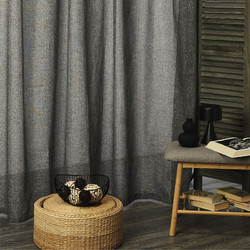 WhiteEgg Κουρτίνα με Τρέσα 270x280 K066-15 Dark Grey