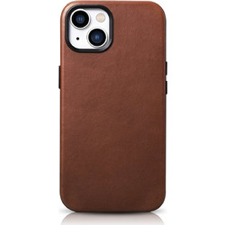 iCarer Oil Wax Premium Leather Case iPhone 14 Plus Magnetic Leather Case with MagSafe Brown (WMI14220703-RB)