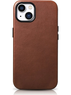 iCarer Oil Wax Premium Leather Case iPhone 14 Plus Magnetic Leather Case with MagSafe Brown (WMI14220703-RB)