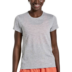 Saucony Stopwatch Short Sleeve Γυναικείο Αθλητικό T-Shirt Γκρι SAW800370-LGH