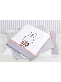 Miffy des.65 Σετ Βρεφικά Σεντόνια Κούνιας 100x165 White/Grey