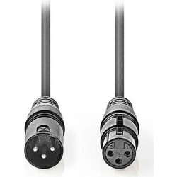 Kαλώδιο ήχου 3pin XLR αρσενικό σε 3pin XLR θηλυκό μήκους 10m σε γκρι χρώμα - 233-0616