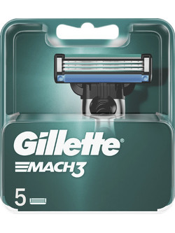 Gillette Mach 3 Ανταλλακτικά Ξυραφάκια με 3 Λεπίδες & Λιπαντική Ταινία 5τμχ