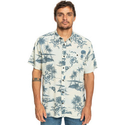 Quiksilver Ανδρικό Πουκάμισο Βαμβακερό Κοντομάνικο Κανονική Γραμμή Λευκό EQYWT04475-WDW6