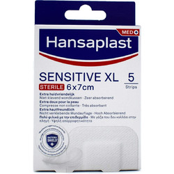 Hansaplast Sensitive XL Αποστειρωμένες Αυτοκόλλητες Γάζες 6x7cm 5τμχ
