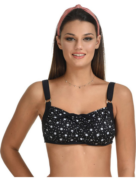 MiandMi Bikini Top Μπουστάκι Floral Μαύρο 21720