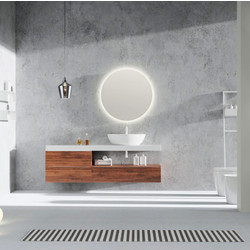 Mirrors & More Luna Στρογγυλός Καθρέπτης Μπάνιου Led Μεταλλικός 1640100